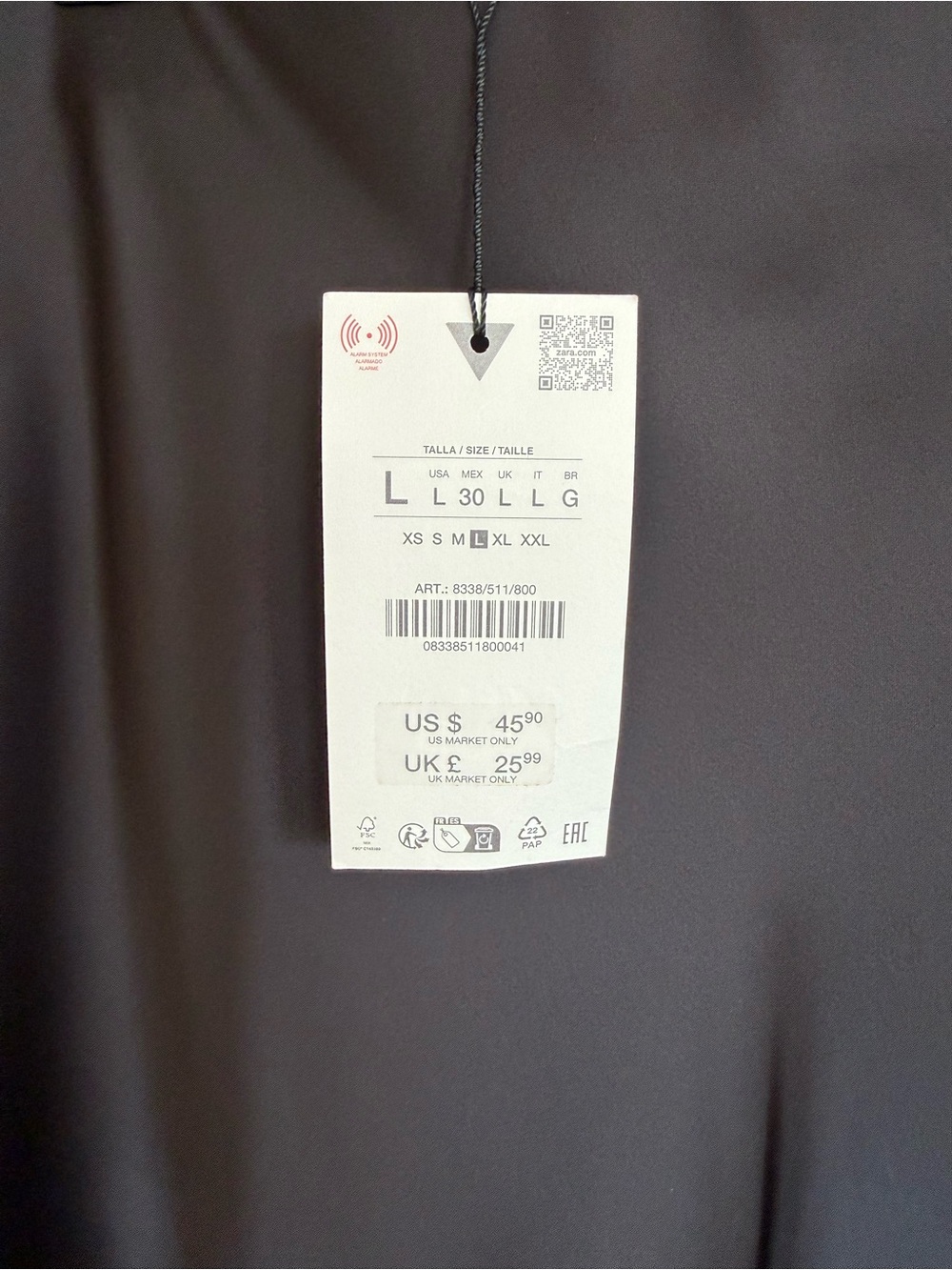 Zara Black Satin Midi Skirt L New - Picture 3 of 3